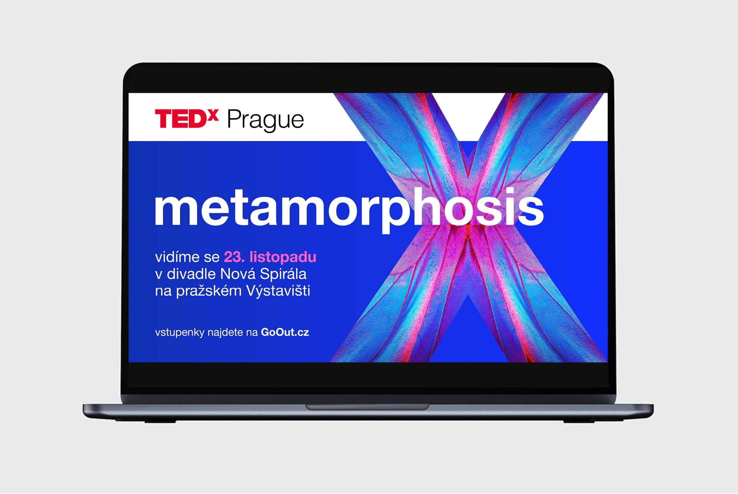 Notebook s vizuálem TEDx Prague metamorphosis