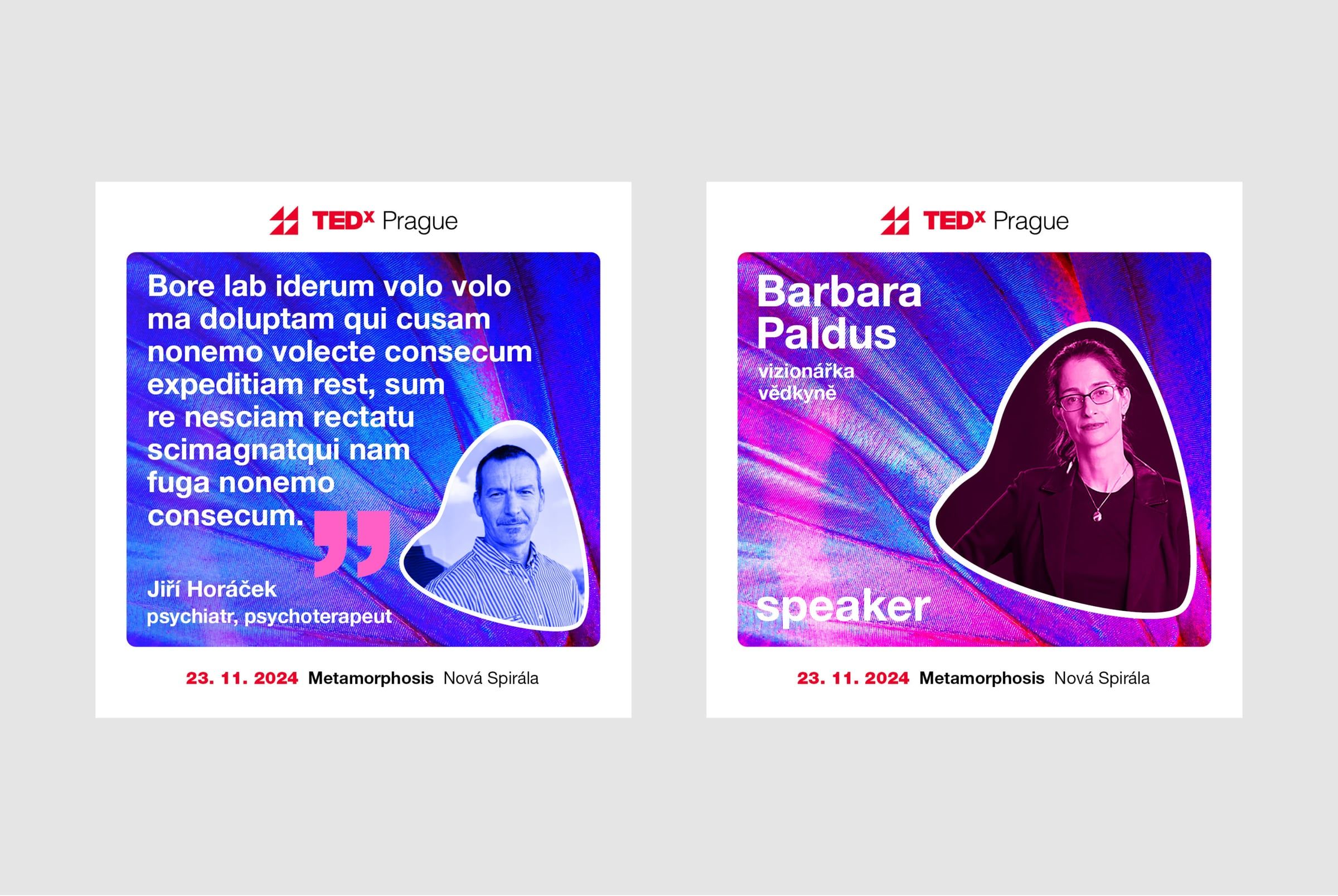 Banner metamorphosis s pozvánkou do divadla Nová Spirála